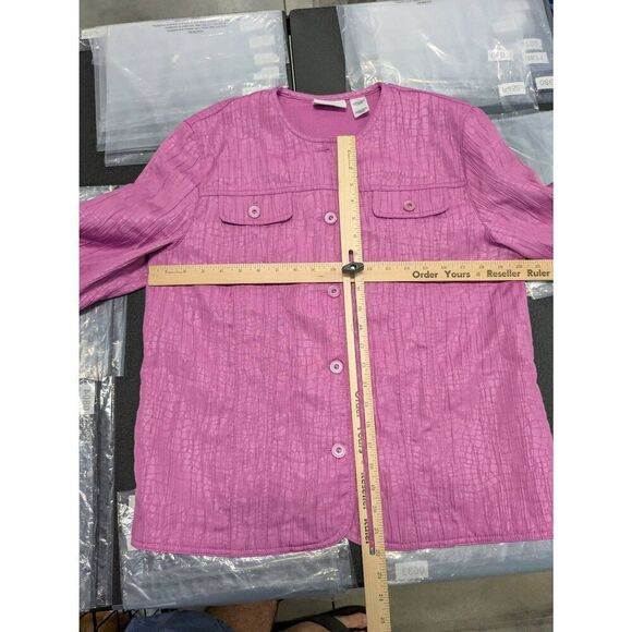 NWT Alfred Dunner Jacket Pink Long Sleeve Blazer Women's Size 12 - Picture 5 of 5